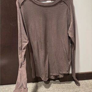 We The Free Brown Long Sleeve Relaxed T-Shirt